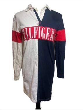 Tommy Hilfiger Women's Colorblock XXS Rugby/Polo Dress Red/White/Navy  Preppy